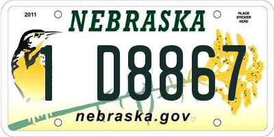 NE license plate 1D8867