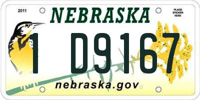 NE license plate 1D9167