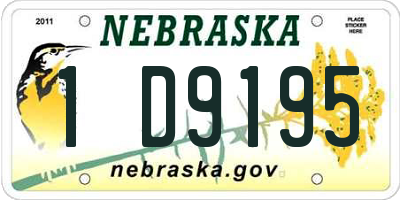 NE license plate 1D9195