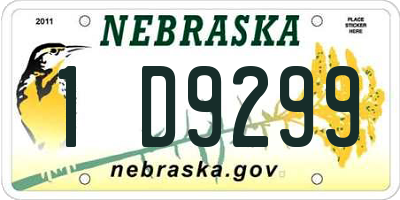 NE license plate 1D9299