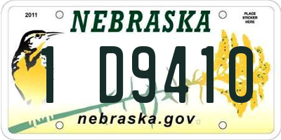 NE license plate 1D9410