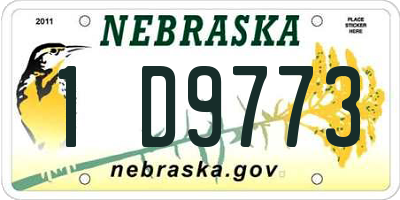 NE license plate 1D9773