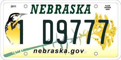 NE license plate 1D9777