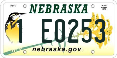 NE license plate 1E0253