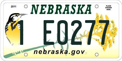 NE license plate 1E0277
