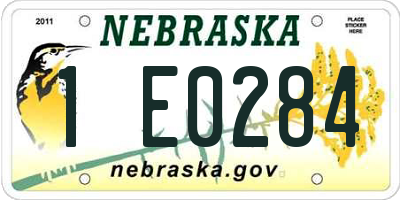 NE license plate 1E0284