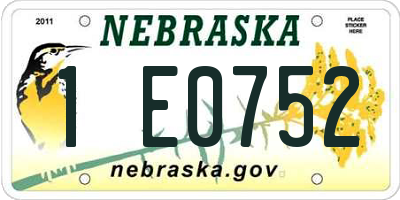 NE license plate 1E0752