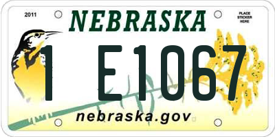 NE license plate 1E1067