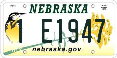 NE license plate 1E1947
