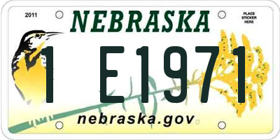 NE license plate 1E1971