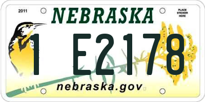 NE license plate 1E2178