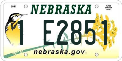 NE license plate 1E2851