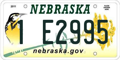 NE license plate 1E2995