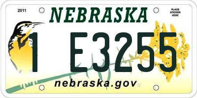 NE license plate 1E3255