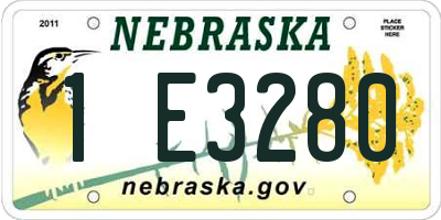 NE license plate 1E3280