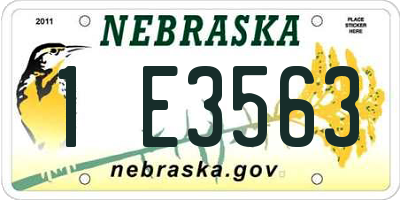 NE license plate 1E3563