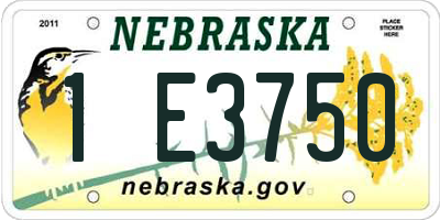 NE license plate 1E3750