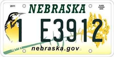 NE license plate 1E3912