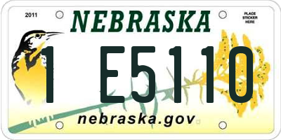 NE license plate 1E5110