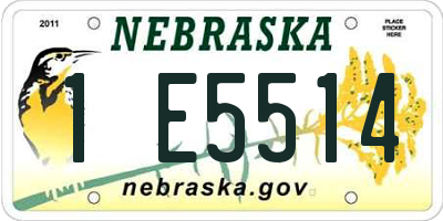 NE license plate 1E5514