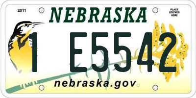 NE license plate 1E5542
