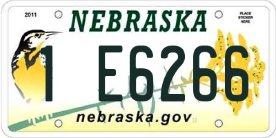 NE license plate 1E6266