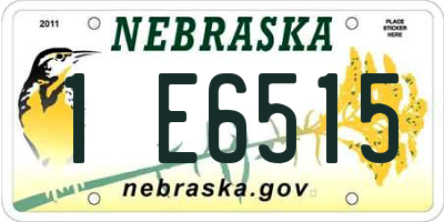 NE license plate 1E6515