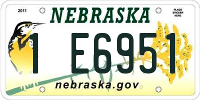NE license plate 1E6951