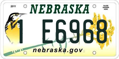 NE license plate 1E6968