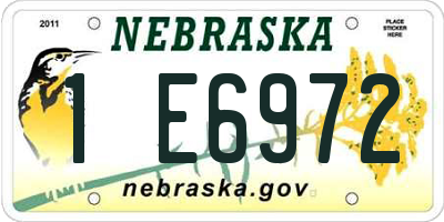 NE license plate 1E6972