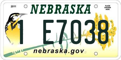 NE license plate 1E7038