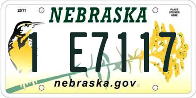 NE license plate 1E7117