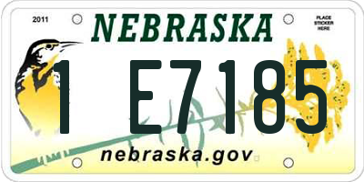 NE license plate 1E7185