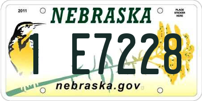 NE license plate 1E7228