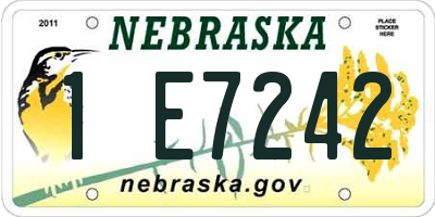 NE license plate 1E7242