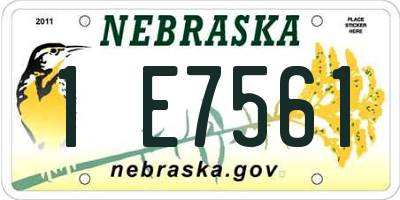 NE license plate 1E7561