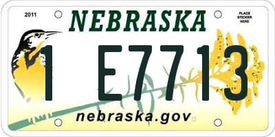 NE license plate 1E7713