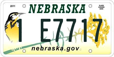 NE license plate 1E7717