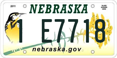 NE license plate 1E7718