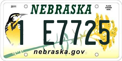 NE license plate 1E7725