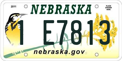 NE license plate 1E7813