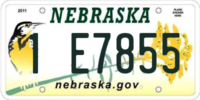 NE license plate 1E7855