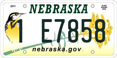 NE license plate 1E7858