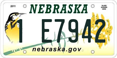 NE license plate 1E7942