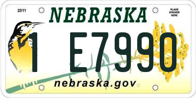 NE license plate 1E7990