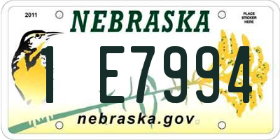 NE license plate 1E7994