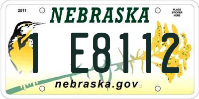 NE license plate 1E8112
