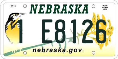 NE license plate 1E8126