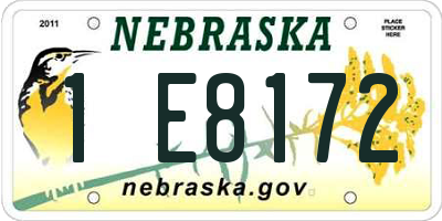 NE license plate 1E8172