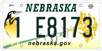 NE license plate 1E8173